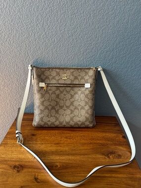 Coach Tan and Cream Crossbody Bag